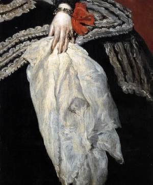 Velazquez - Queen Dona Mariana of Austria (detail) 1652-53