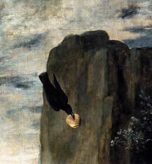 Velazquez - St Anthony Abbot and St Paul the Hermit (detail) c. 1635