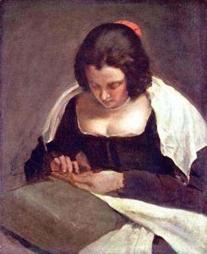 Velazquez - Sewing woman