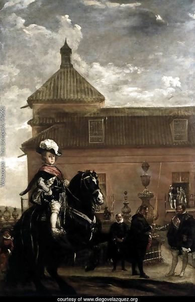 Prince Baltasar Carlos with the Count-Duke of Olivares at the Royal Mews c. 1636