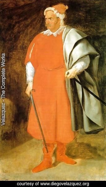 Velazquez - The Buffoon Don Cristobal de Castaneda y Pernia (Barbarroja) 1637-40