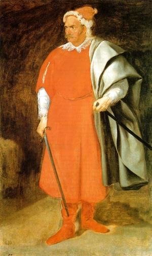 Velazquez - The Buffoon Don Cristobal de Castaneda y Pernia (Barbarroja) 1637-40